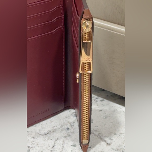 Marc Jacobs Leather Card Wallet Continental Cognac Brown Wallet AUTHENTIC NEW - Picture 14 of 15